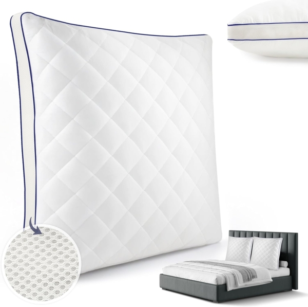 Gentle North Microfaserkissen Kopfkissen in Hotelqualität flauschige, gut gefüllte Schlafkissen, Füllung: Polyester, Rückenschläfer, Seitenschläfer, Bauchschläfer, Seitschläfer