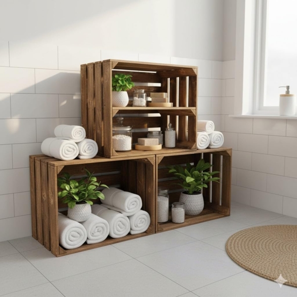 Obstkisten Weinkisten Holzkisten Kisten Geflammt 50 x 40 x 30cm 4er Set Bild 6