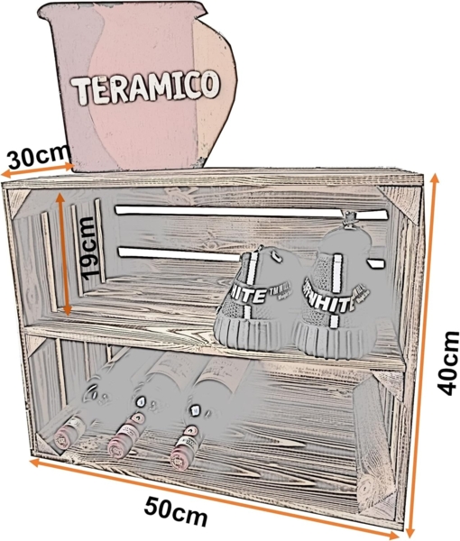 Obstkisten Weinkisten Holzkisten Kisten Geflammt 50 x 40 x 30cm 4er Set Bild 4