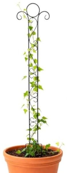 DanDiBo Rankhilfe Kletterhilfe Metall 135 cm Bodenstecker Classic Gartenstecker Rankgitter Kletterpflanzen Blumenhalter Ranksäule Garten Blumen Stecker