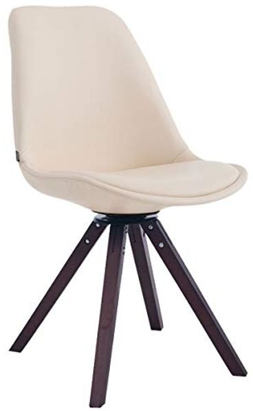 Besucherstuhl Calais Drehbar Walnuss Square creme