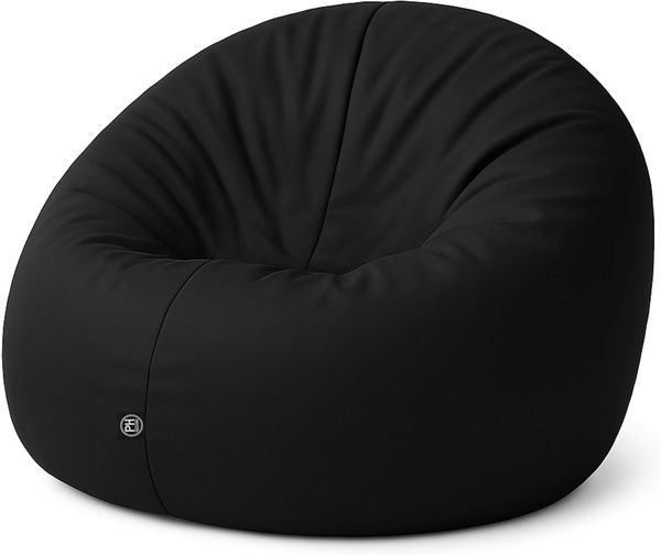 PATCH HOME 2-in-1 Sitzsack Sessel - Gaming Bean Bag mit Reißverschluss - Bereits befüllt, Ergonomisch & Robust für Kinder & Erwachsene - Indoor & Outdoor, Wetterfest (Schwarz, 155cm)