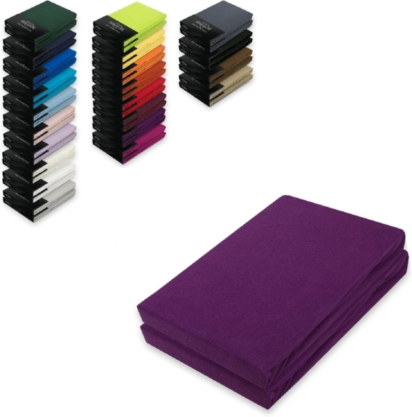 Jersey Spannbettlaken Doppelpack 90 - 100 x 200 cm Lila
