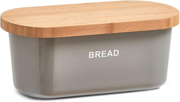 ZELLER Present Grau Brotkasten Bread 36 x 20 x 14,5 cm