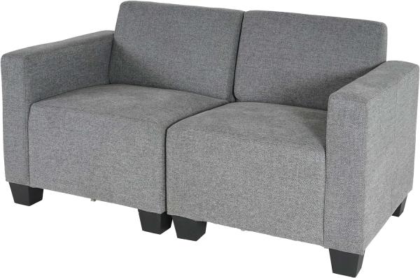 Modular 2-Sitzer Sofa Couch Lyon, Stoff/Textil ~ grau