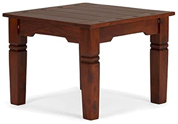 Couchtisch quadratisch 60x60 Massivholz Akazie dunkelbraun massivum Texas Wohnzimmertisch Sofatisch Kaffeetisch Landhaus Kolonialstil 45cm Höhe