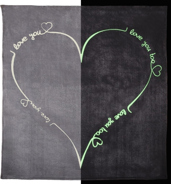 Wohndecke Love you (Glow in the Dark), One Home, Kuscheldecke flauschig warm und kuschelig weich
