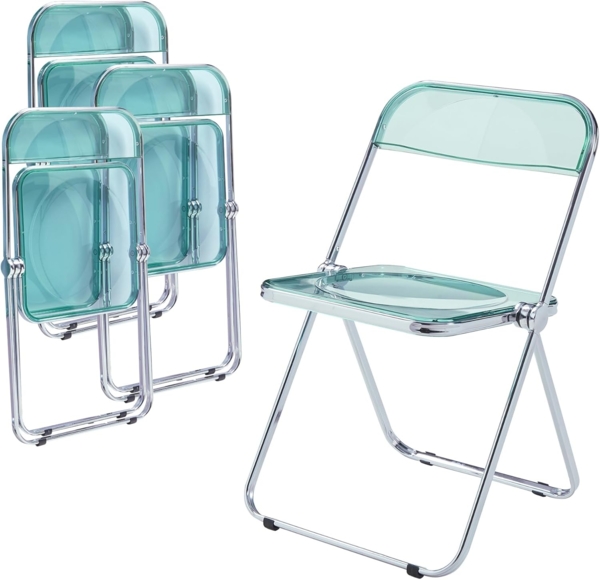 Klappstuhl Pornainen 4er Set Mintgrün, transparent [en. casa]
