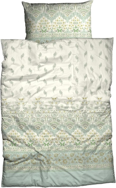 Traumschlaf Satin Bettwäsche Jolie salbei grün|155x220 cm + 80x80 cm