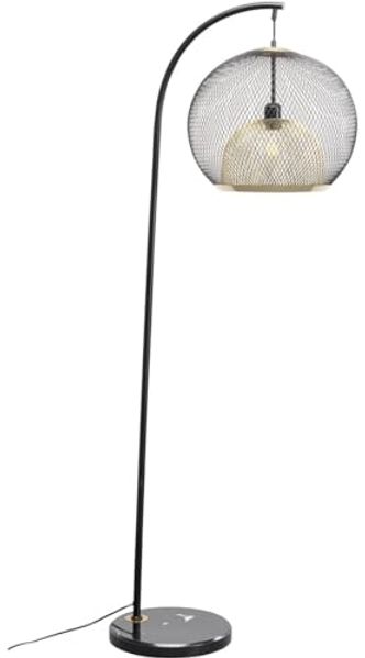 Stehleuchte Grato 156 cm, Metall, Schwarz, Gold, 47 x 156 x 40 cm