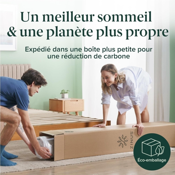 Zinus Matratze aus Schaumstoff, Memory Foam, Weiß, Single Bild 4