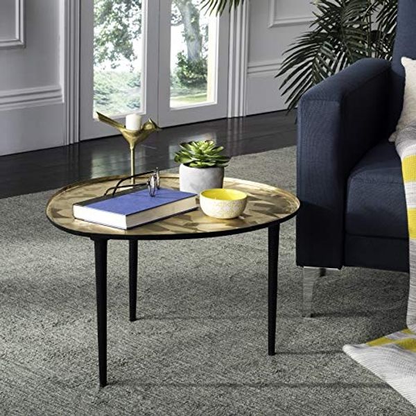 SAFAVIEH Contemporary Accent Table with Wooden , in Taupe and Black, 57 X 62 X 40.64