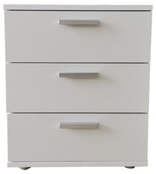 HTI-Living Nachtschrank Nachtkommode 3 Schubladen Nina Weiß (Stück, 1-St, 1 Nachtschrank) Nachtschrank Nachttisch