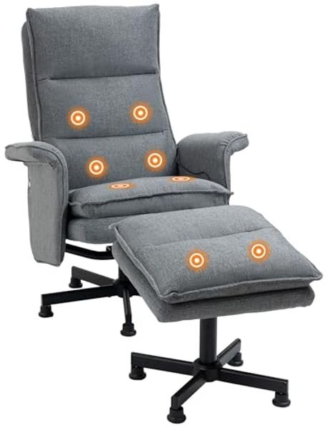HOMCOM Massagesessel Massageliege mit Fußhocker