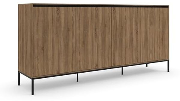 Sideboard >Bari< in Eichenoptik Braun - 175x82x40cm (BxHxT)