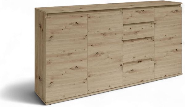 Brest Kommode in Artisan Eiche Optik - Modernes Sideboard mit viel Stauraum - 160 x 84 x 35 cm (B/H/T)