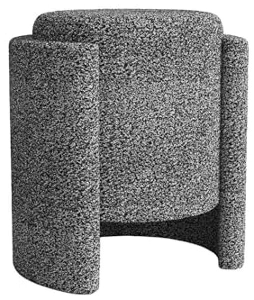 Vente-unique - MIALARA Sitzhocker Stoff Schwarz - B 40 cm x H 43 cm x L 40 cm