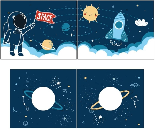 Vipack 'Pino' Halbhochbett 90x200 cm, grau, Kiefer massiv, mit Textilset 'Space Shuttle' Bild 5