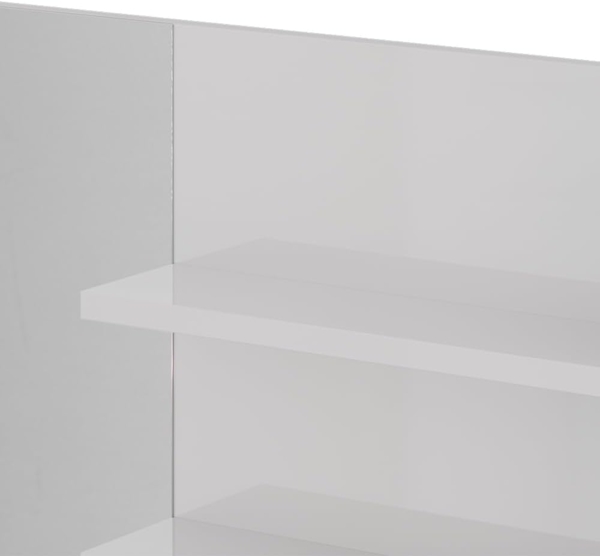Spiegelregal Weiß Hochglanz 89.8 x 65 cm mit offenen Fächern Vicco Bild 6