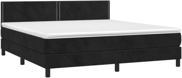 vidaXL Boxspringbett mit Matratze Schwarz 180x200 cm Samt 3141259