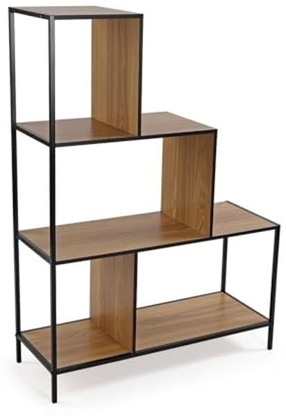 Versa Bücherregal im Industriestil, Maße (H x L x B) 112,40 x 30 x 80 cm, Braun