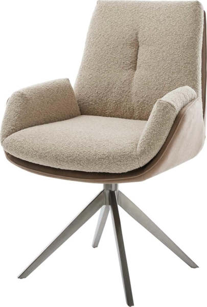 Drehstuhl Clea-Flex Materialmix Schlamm Kreuzgestell breit Graphit 360° drehbar Wippfunktion