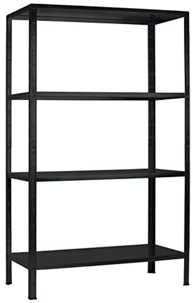 Schulte Regal Stecksystem Blackline 430x1000x400mm mit 4 Böden aus Metall 65kg Fachlast