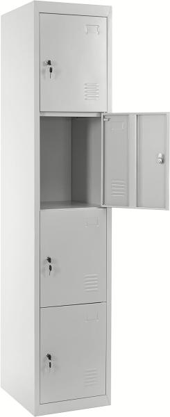 Schließfach Boston T163, Schließfachschrank Wertfachschrank Spind, Metall 180 x 38 x 45 cm, grau