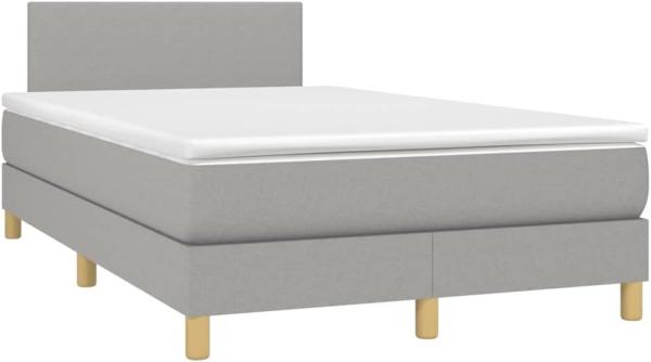 Boxspringbett mit Matratze & LED Stoff Hellgrau 120 x 200 cm, Härtegrad: H2 [3133541]