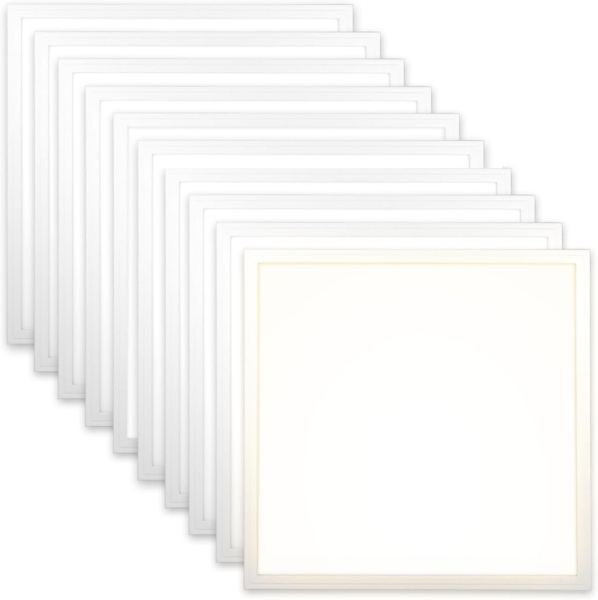 10x LED Panel 62x62 cm Neutralweiß 4000K 40W 3400lm Slim Alu PLe 2.2