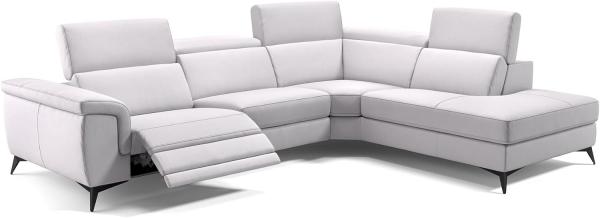 Sofanella Sofalandschaft AMARO Ledergarnitur Echtleder Eckcouch in Weiß S: 286 Breite x 108 Tiefe