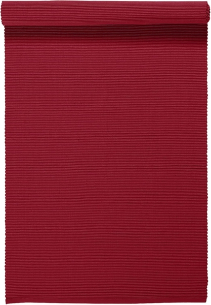 LINUM UNI Dekoratives Tischläufer für Esstisch 45x150 cm, 100% Gerippte Baumwolle, Maschinenwaschbar, Rot