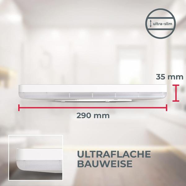 LED Bad-Deckenleuchte, weiß, LED/18W Bild 6