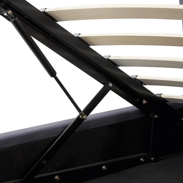 Polsterbett 'BATILLY' Samtstoff mit Bettkasten hochklappbar Grau 180x200 cm Bild 9