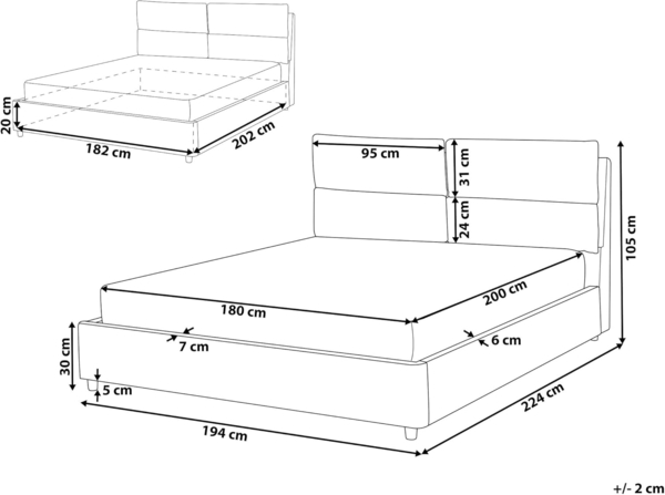 Polsterbett 'BATILLY' Samtstoff mit Bettkasten hochklappbar Grau 180x200 cm Bild 3
