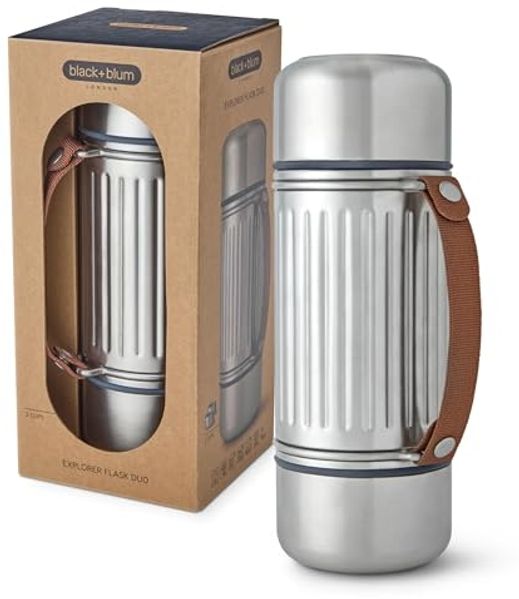 black+blum Isolierkanne Thermokanne DUO, Explorer, 1000ml, 1000 l, 1 Flasche mit 2 Becher
