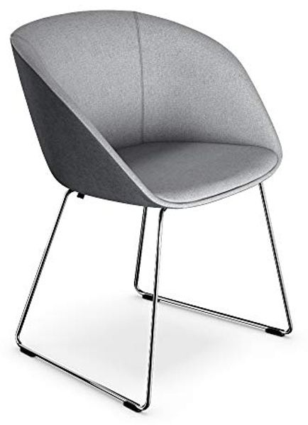 Sedus Bürostuhl, Loungechair, Clubsessel, Wohnzimmerstuhl, Chrom/Mittelgrau/Grau, kompakt, bequem
