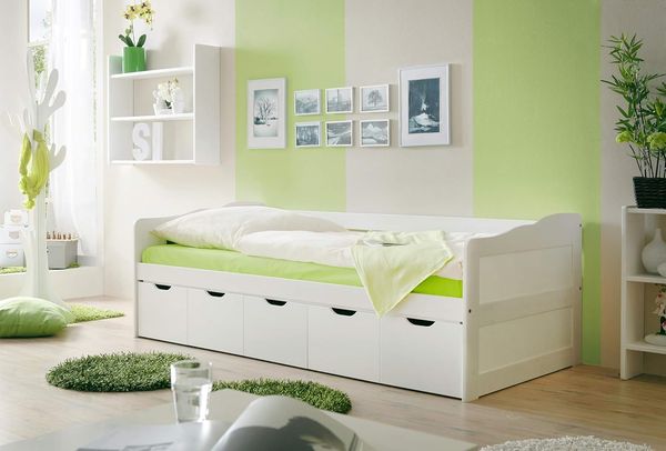 Sofabett "Maria" 90x200 Kiefer massiv inkl. 5 Schubkästen