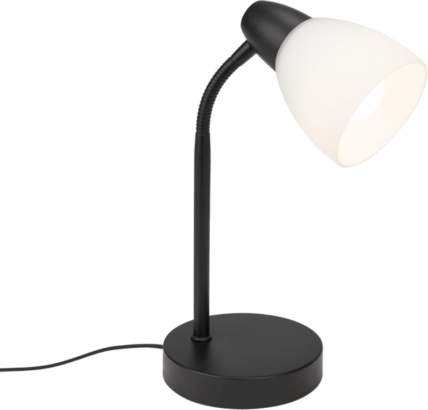 Briloner Leuchten Tischleuchte, ohne Leuchtmittel, schwarz, E14, Nachttischlampe aus Glas und Metall