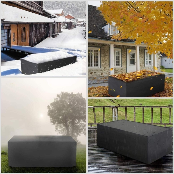 Gartenmöbel Abdeckung, Abdeckplane für Gartenmöbel Wasserdicht Winterfest, Alle Größen Atmungsaktiv Oxford Schutzhülle Gartenmöbel Rechteckig UV-Outdoor Furniture Cover Bild 7