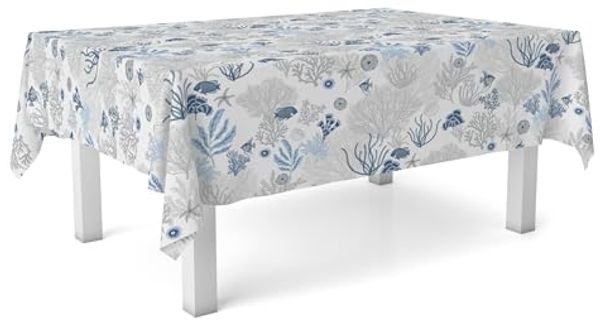 Tischdecke, Wachstuch, Blau, 200x140 cm