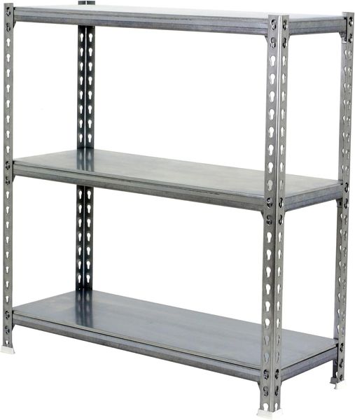 Simon Rack Schwerlastregal, 1000 x 1100 x 300 mm, Bis 200 kg Belastbar, 3 Verstellbare Ablagen, Kellerregal, Lagerregal, Verzinkt - Simonclick