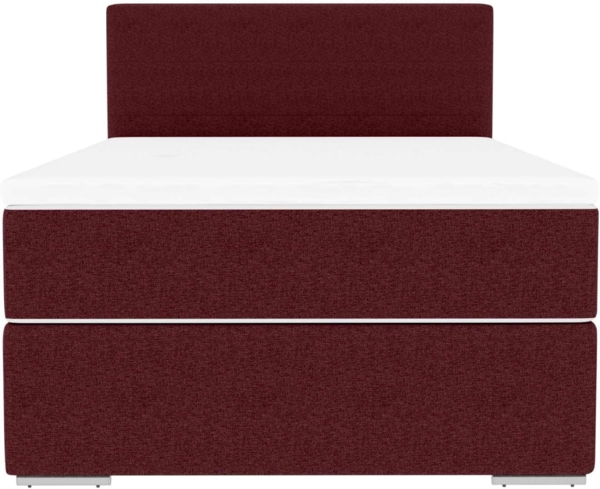 99rooms 'Phönix' Boxspringbett, Bordeaux, 120x200 cm, Webstoff MALMO_NEW Bild 5