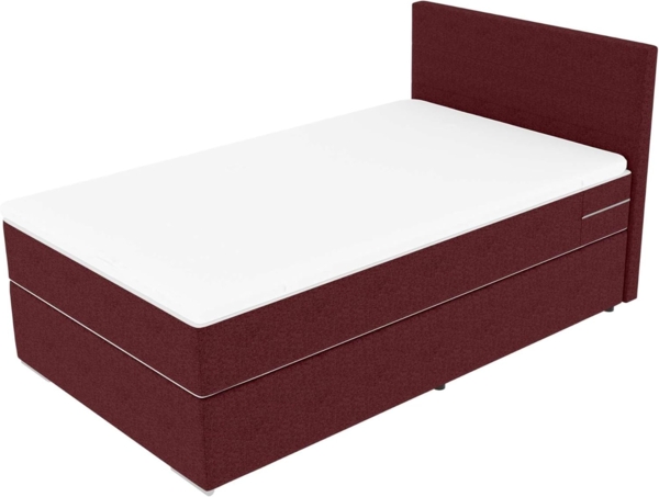 99rooms 'Phönix' Boxspringbett, Bordeaux, 120x200 cm, Webstoff MALMO_NEW Bild 7