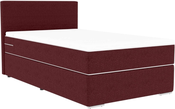99rooms 'Phönix' Boxspringbett, Bordeaux, 120x200 cm, Webstoff MALMO_NEW Bild 2