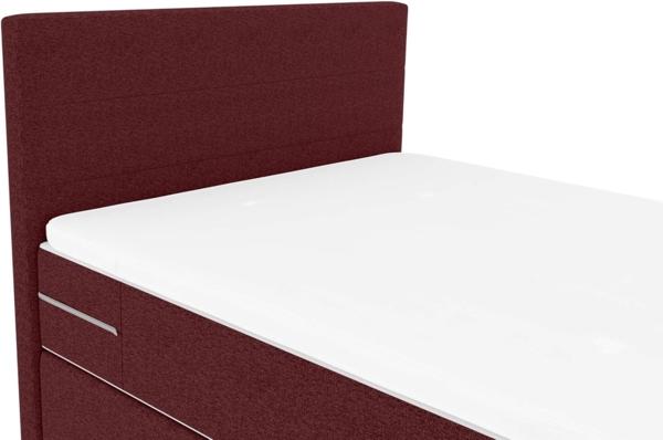 99rooms 'Phönix' Boxspringbett, Bordeaux, 120x200 cm, Webstoff MALMO_NEW Bild 8