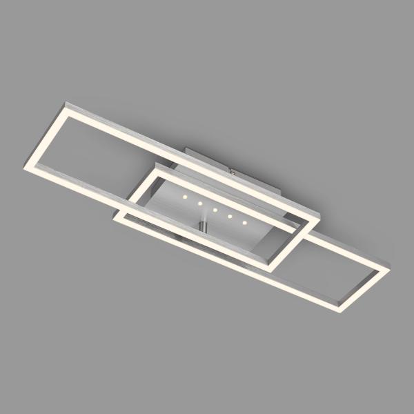 BRILONER - LED Deckenlampe mit kleinen LED-Dots, warmweißes Licht, Schwenkbare Deckenleuchte, LED Lampe Alufarbig, 28W Wohnzimmerlampe mit Speicherfunktion, 560x180x75 mm (LxBxH), Silber