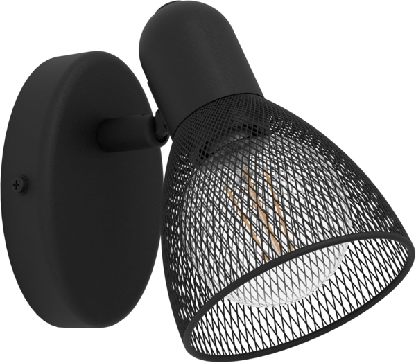 Eglo 98621 Spotleuchte CAROVIGNO schwarz E14 1X28W L:6,5cm H:10,5cm dimmbar