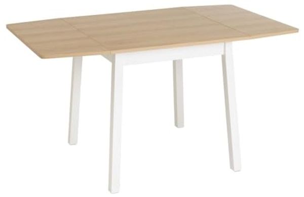 DRW Rechteckiger Klapptisch aus Holz und PB in Natur und Weiß
