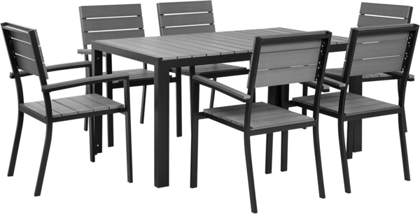 Gartentisch Set COMO 150x90x74 cm Grau